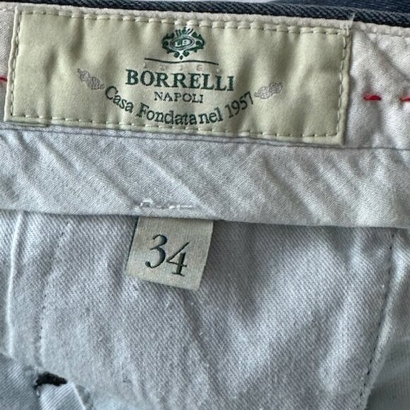 Luigi Borrelli Napoli Slim-Fit Deep Medium Blue Denim Jeans 34 - Picture 14 of 14